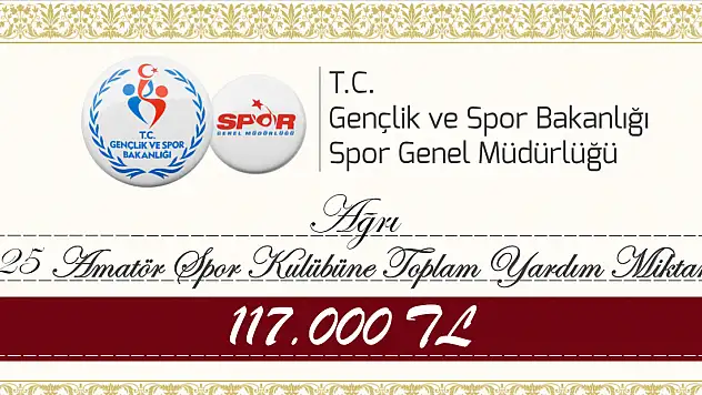 Ağrı'da spor kulüplerinde yardım devam ediyor