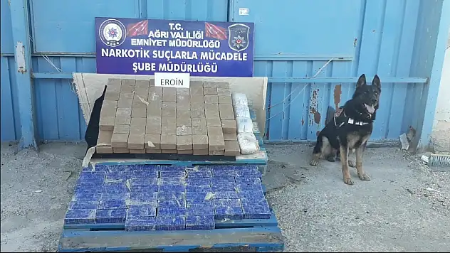 Ağrı'da 102 kilo 372 gram eroin ele geçirildi