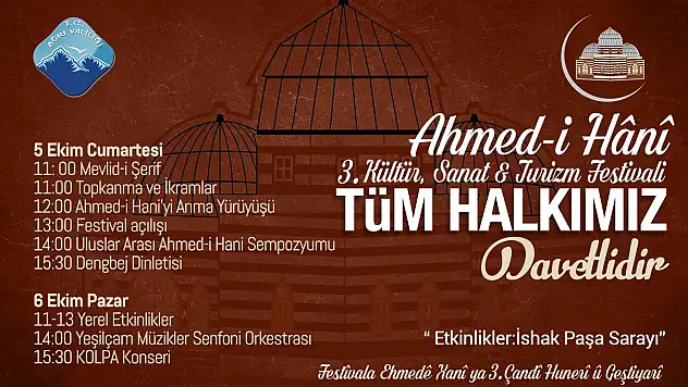 Ahmed-i Hani 3.Kültür Sanat Turizm Festivali Hazırlıkları Başladı