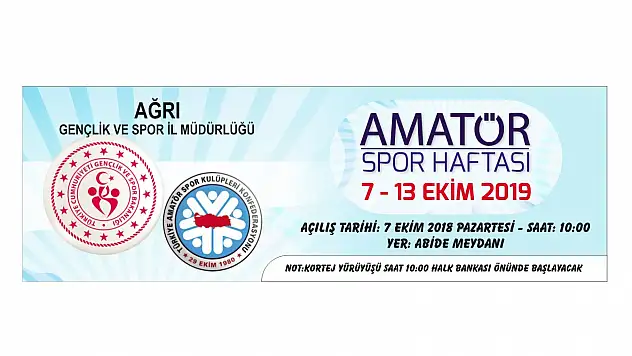 Ağrı'da Amatör Spor Haftası Etkinlikleri başlıyor