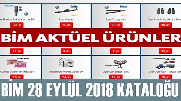 Bim 28 Eylül 2018 İndirimli Aktüel Ürünler Listesi / Kataloğu