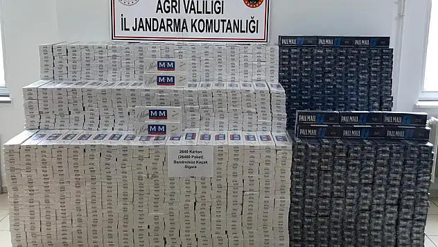 Ağrı'da 26.400 paket kaçak sigara ele geçirildi