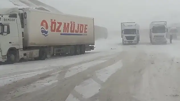 Tendürek Geçidi'nde tırlar tipiye yakalandı