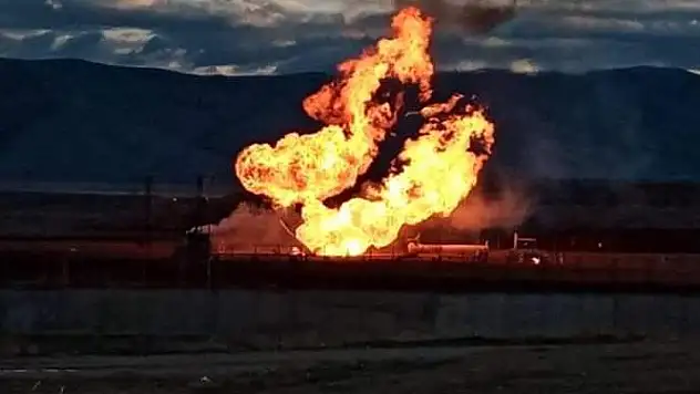 Ağrı'da doğalgaz boru hattı patladı
