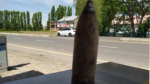 Ağrı'da bir bahçede tank topu mermisi bulundu