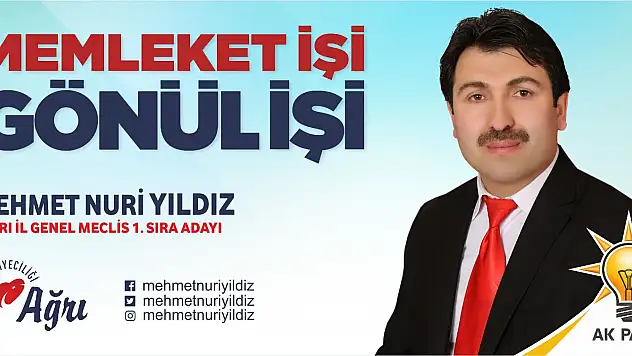 Ağrı İl Genel Meclis Üyesi 1. Sıra Adayı M.Nuri Yıldız Oldu