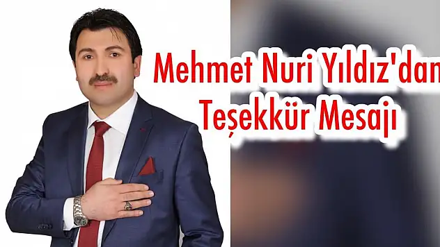 M.Nuri Yıldız'dan teşekkür mesajı