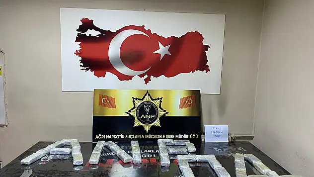 Ağrı'da 21 kilo 114 gram uyuşturucu madde ele geçirildi