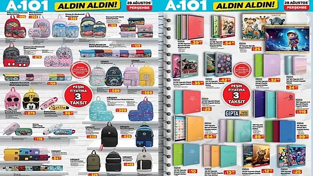 A101 broşürü ile kırtasiye ürünleri, ilkokul çantası, çaycılı dijital su sebili, şarjlı masaj aleti, halı yıkama makinesi satışa çıkıyor: A101 aktüel kataloğu bu hafta neler sunuyor, hangi ürünler var?