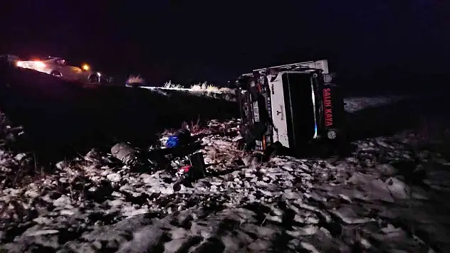 Adilcevaz'da kamyonet şarampole yuvarlandı