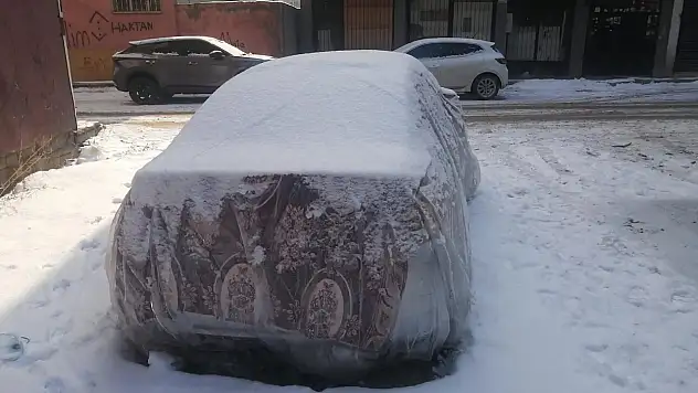 Ağrı'da araçlar sarıldı sokaklar buz tuttu