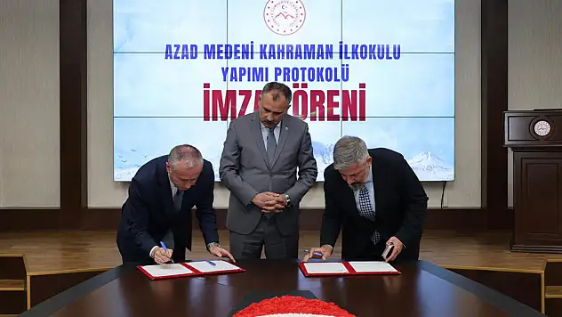 Ağrı'da 8 derslikli ilkokul için protokol imzalandı