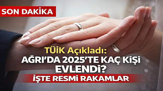 TÜİK açıkladı: Ağrı'da 2025'te kaç kişi evlendi? İşte resmi rakamlar
