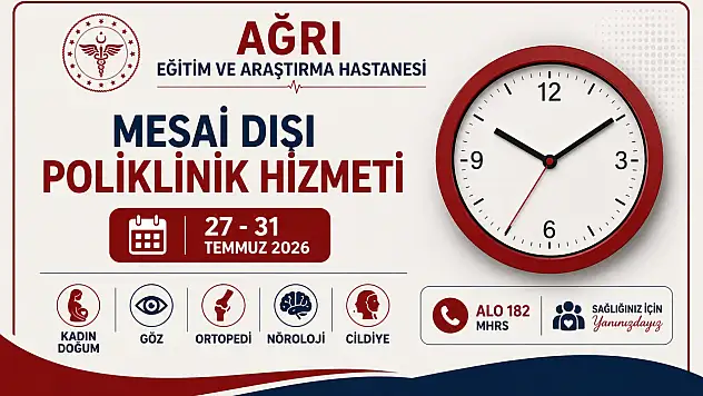 Ağrı'da mesai sonrası poliklinik hizmeti devam ediyor