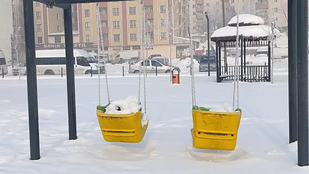 Ağrı'da soğuk ve karlı hava parkları boş bıraktı
