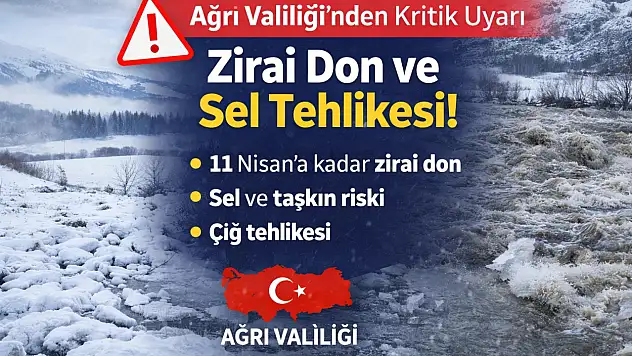 Ağrı'da zirai don ve sel tehlikesi!