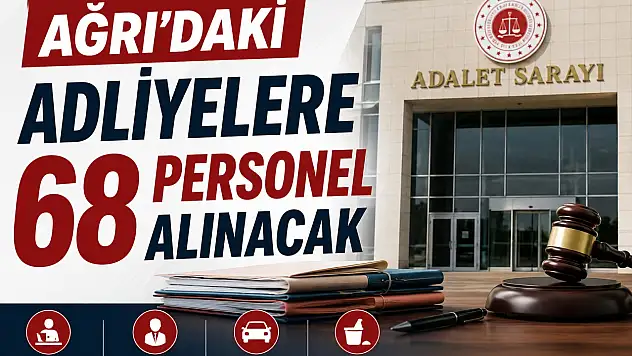 Ağrı'daki adliyelere 68 personel alınacak