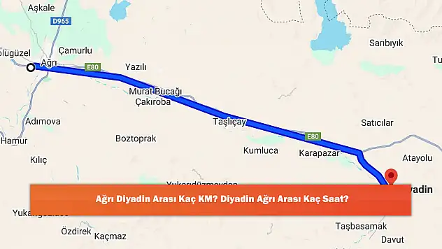 Ağrı Diyadin Arası Kaç KM? Diyadin Ağrı Arası Kaç Saat?