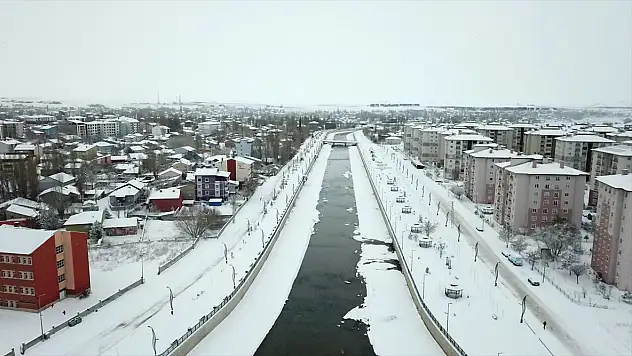 Ağrı'nın karlı manzarası havadan görüntülendi