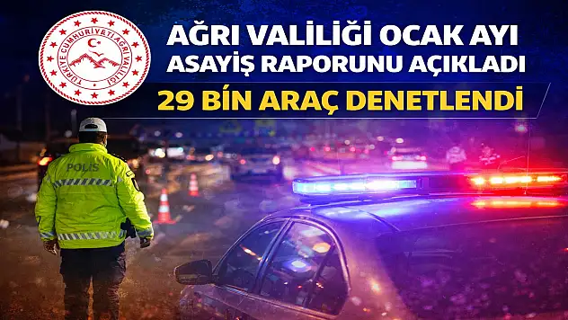 Ağrı'nın Ocak ayı trafik karnesi