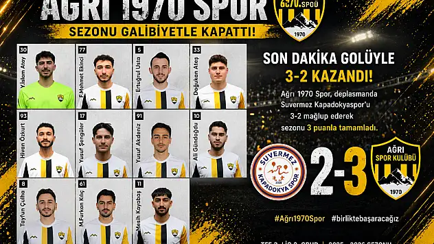 Ağrı Spor sezonu galibiyetle tamamladı