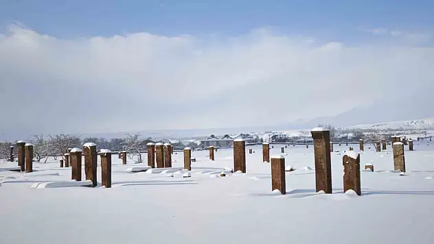 Ahlat'ta tarih ve doğa kar altında buluştu