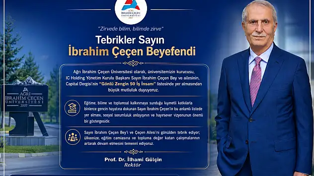 AİÇÜ'den İbrahim Çeçen'e anlamlı tebrik