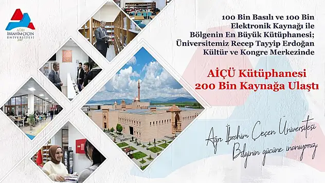 AİÇÜ Kütüphanesi 200 bin eserle göz dolduruyor