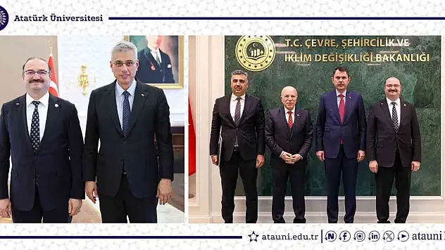 Atatürk Üniversitesi Rektörü Ankara'da Bakanlarla stratejik projeler görüştü