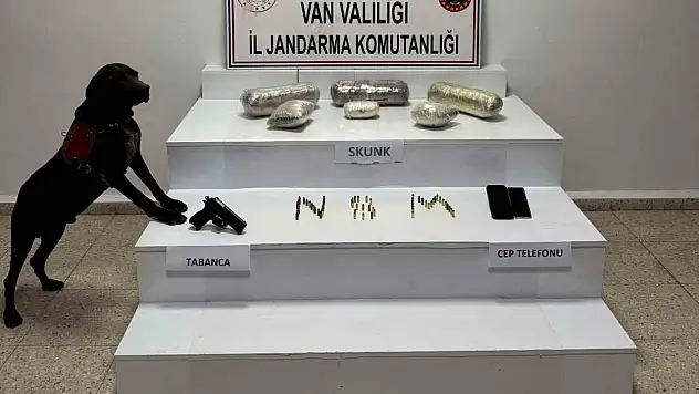 Başkale'de yapılan operasyonda 4 kilo 311 gram skunk ve silah ele geçirildi