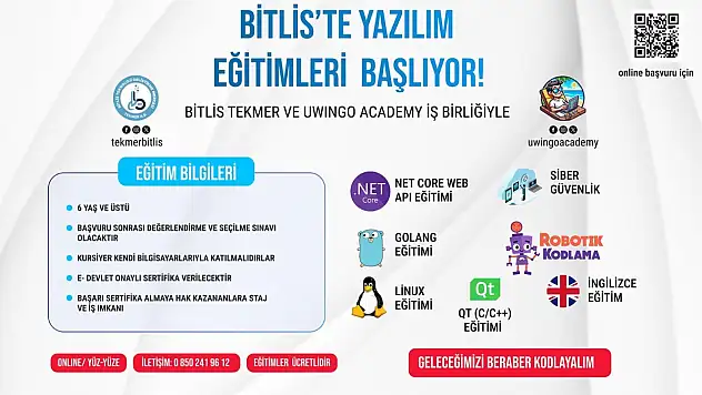 Bitlis'te Bir İlk: Uygulamalı Yazılım ve Teknoloji Eğitimi Başlıyor