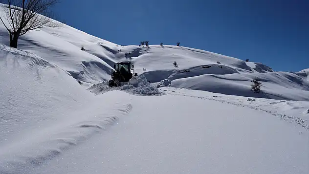 Bitlis'te kar yağışı sonrası köy yollarında seferberlik