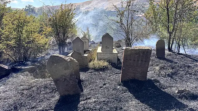 Bitlis'te mezarlıkta çıkan ot yangını büyümeden söndürüldü