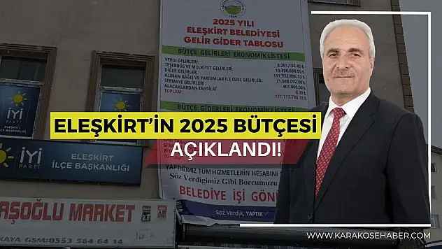 Eleşkirt Belediyesi 2025 yılı bütçesini kamuoyuyla paylaştı