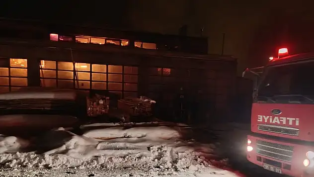 Erciş'te marangoz atölyesinde gece yangını