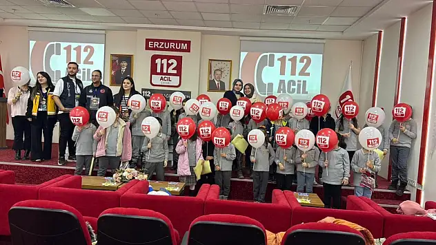 Erzurum'da Çocuklara 112 Acil Çağrı Farkındalığı Eğitimi Verildi