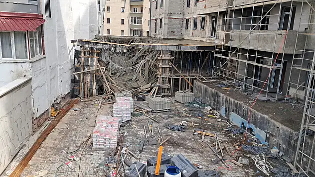 Erzurum'da inşaatta beton dökümü sırasında çökme: 2 işçi yaralandı
