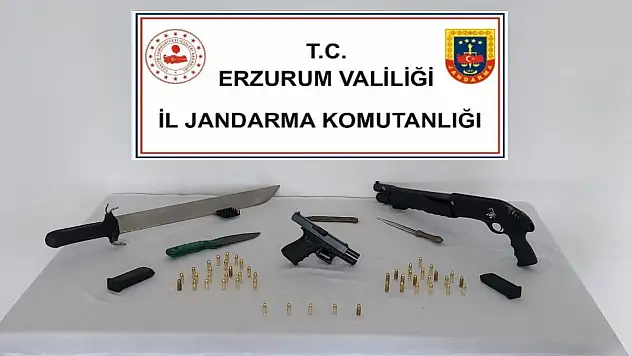 Erzurum'da jandarmadan silah operasyonu: 1 gözaltı ve çok sayıda mühimmat ele geçirildi