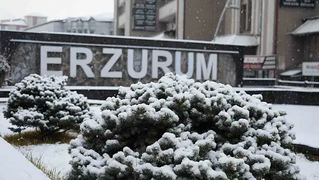 Erzurum'da Kar Yağışı Kent Merkezinde Etkili Oldu, Trafikte Aksamalar Yaşandı