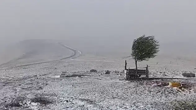Erzurum'un Karayazı ilçesine mevsimin ilk karı düştü, Çakmak Dağı beyaza büründü!