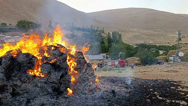 Gevaş'ta Ot Yığını Yangını İtfaiye Ekipleri Tarafından Kontrol Altına Alındı