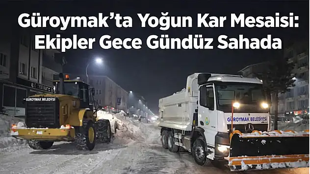 Güroymak'ta Yoğun Kar Mesaisi: Ekipler Gece Gündüz Sahada