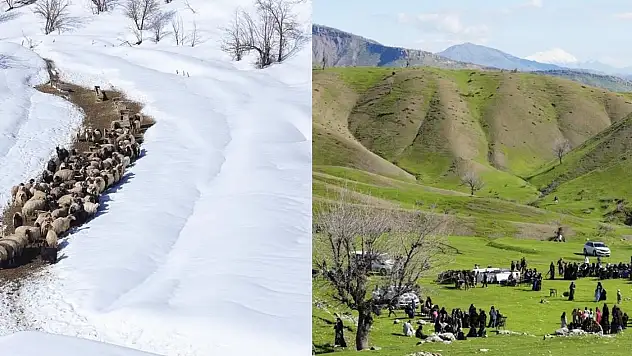 Hakkari'de doğa ikiye bölündü