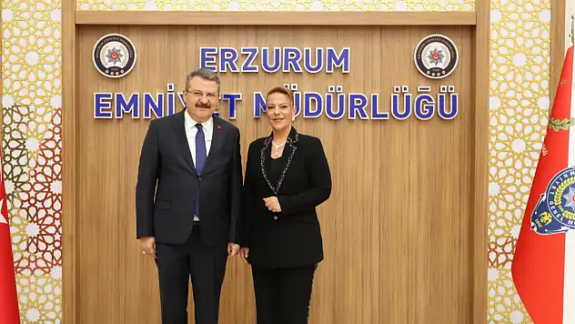 Hınıs Ağır Ceza Mahkemesi Başkanı Mine Cebeci'den Erzurum Emniyet Müdürü Kadir Yırtar'a Ziyaret