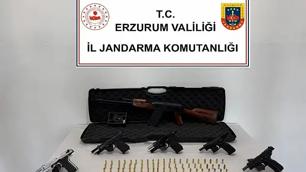 Horasan'daki düğünde havaya ateş açan 6 kişi yakalandı, silahlar ele geçirildi