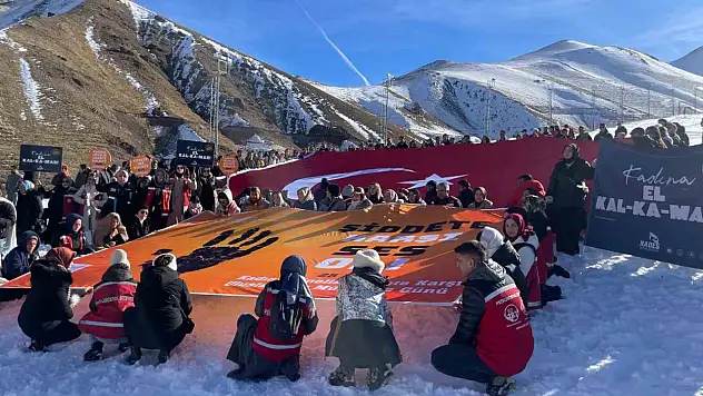 Kadına Yönelik Şiddete Karşı Erzurum'da 'Şiddete Karşı Tek Yürek Yürüyüşü' Düzenlendi