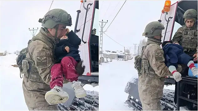 Kars'ta karla mücadelede insanlık dersi