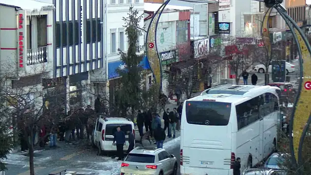 Kars'ta kontrolden çıkan araç ağacı kökünden söktü