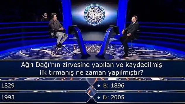 Kim Milyoner Olmak İster'de Ağrı Dağı sorusu dikkat çekti