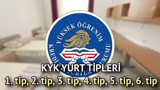 KYK yurt tipleri ile ilgili bilgiler 2025! KYK 1. tip, 2. tip, 3. tip, 4. tip, 5. tip, 6. tip yurt ne demek, kaç kişi kalıyor?